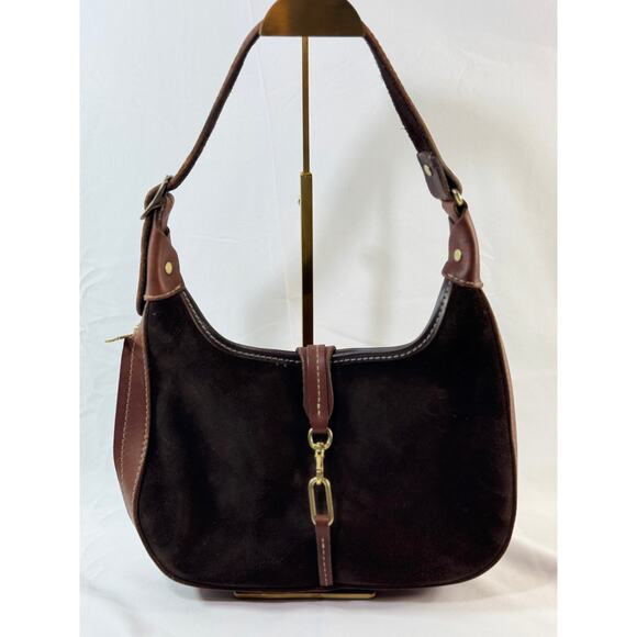 Coronado Dark Chocolate Suede Concealed Carry Purse with Brown Leather Strap - Picture 7 of 16